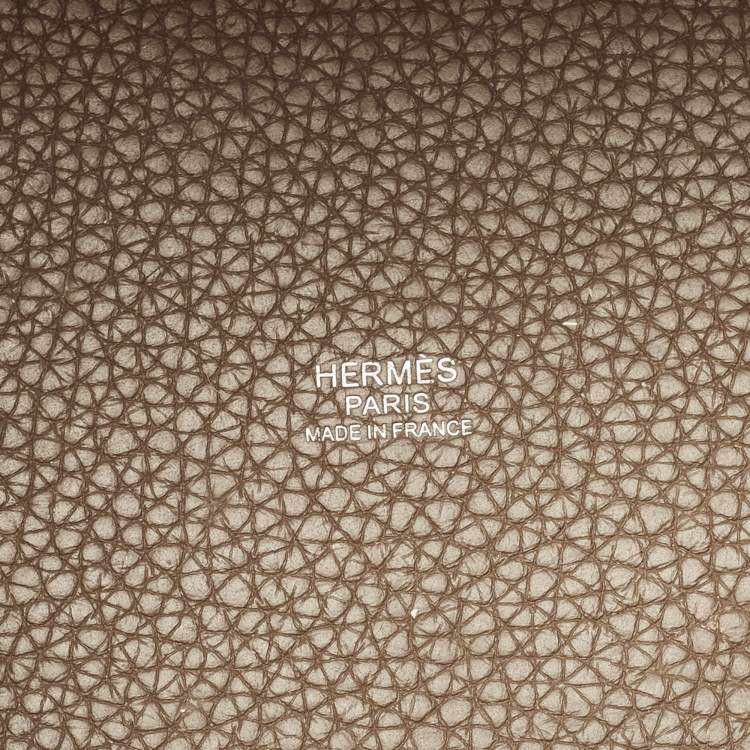 Pre Owned Hermès Picotin Lock 18 Etoupe Taurillon Clemence Leather Tote
