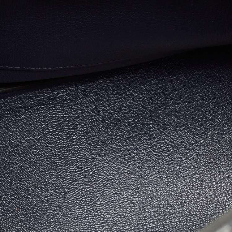 Pre Owned Hermès Birkin 30 Palladium Finish Bleu Nuit Togo Leather Tote