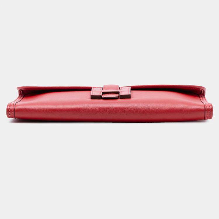 Pre Owned Hermes Jige Elan 29 Rouge Casaque Swift Bag