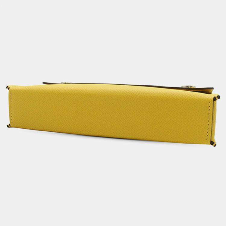 Pre Owned Hermes Jaune de Naples Epsom Hermesnap Wallet On Strap