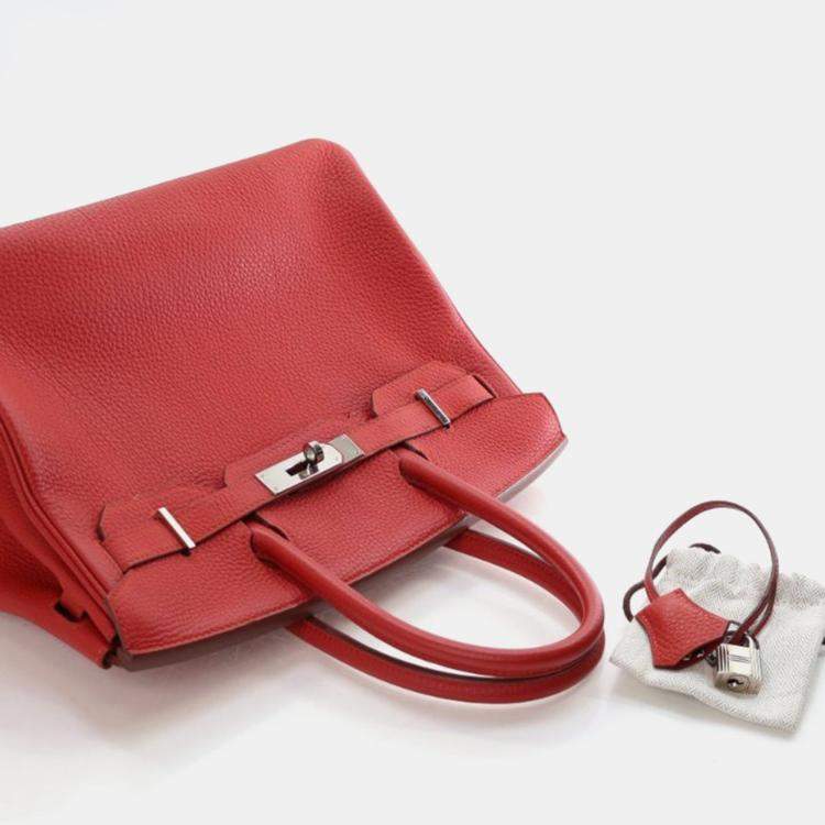 Pre Owned Hermes  Birkin 30 Rouge Vif Togo Bag