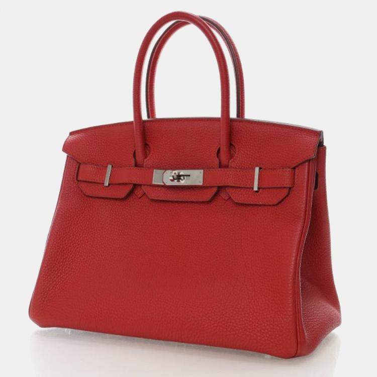 Pre Owned Hermes  Birkin 30 Rouge Vif Togo Bag