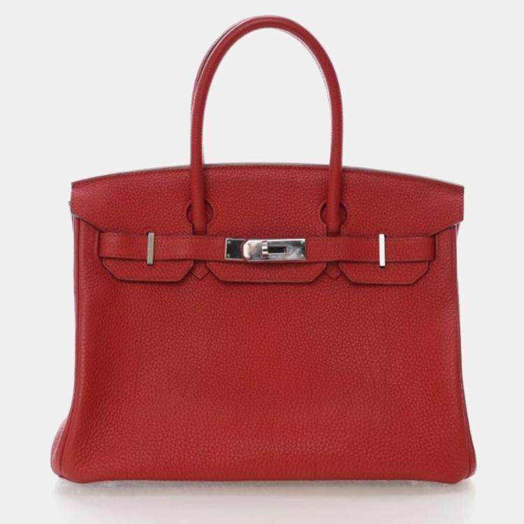 Pre Owned Hermes  Birkin 30 Rouge Vif Togo Bag
