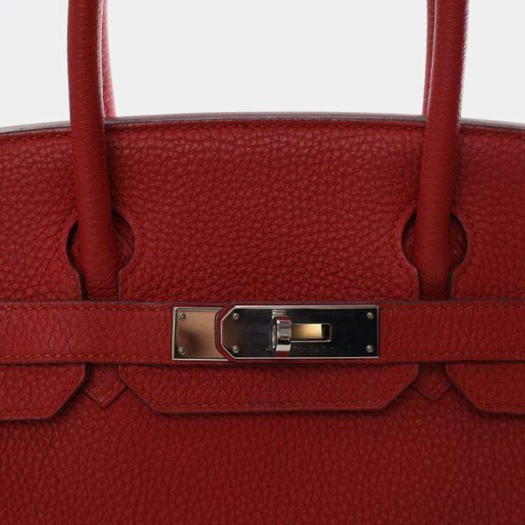 Pre Owned Hermes  Birkin 30 Rouge Vif Togo Bag