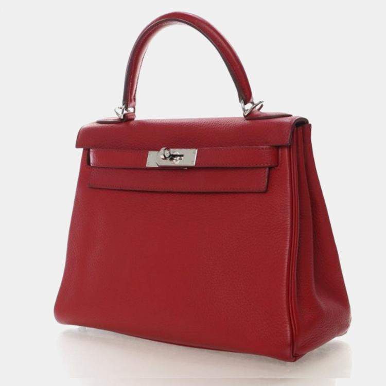 Pre Owned Hermes Rouge Garance Togo Kelly 28
