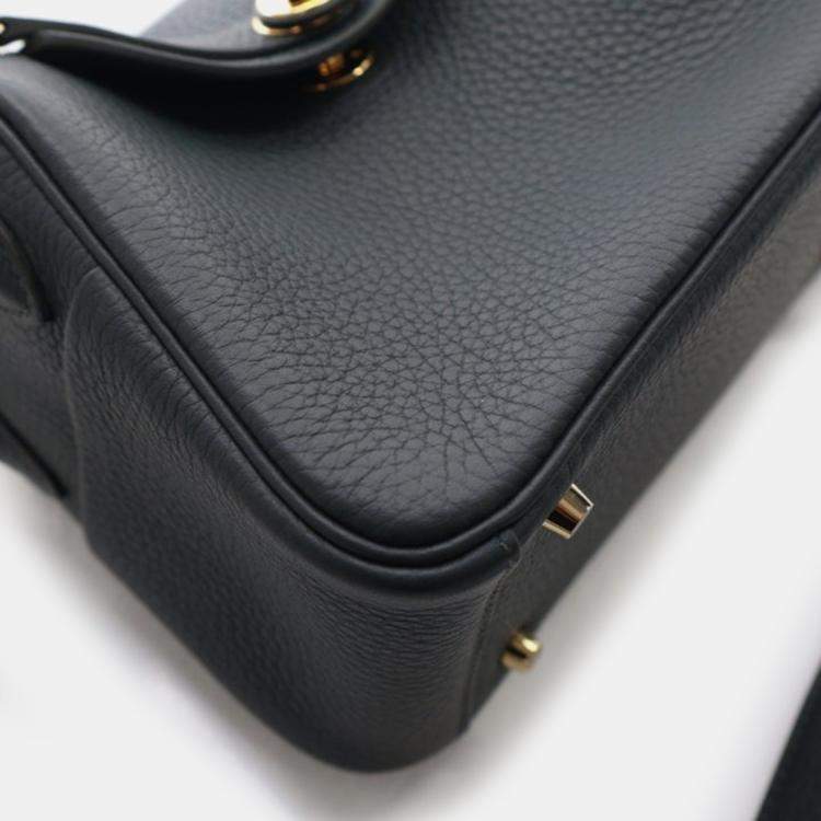 Pre Owned Hermes Mini Lindy 20 Vert Mangrove Clemence Bag 