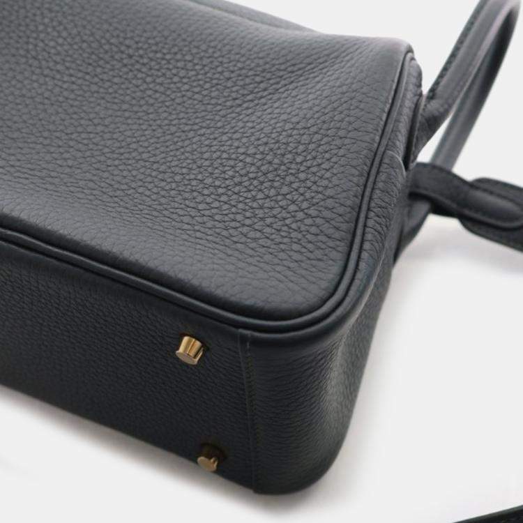 Pre Owned Hermes Mini Lindy 20 Vert Mangrove Clemence Bag 