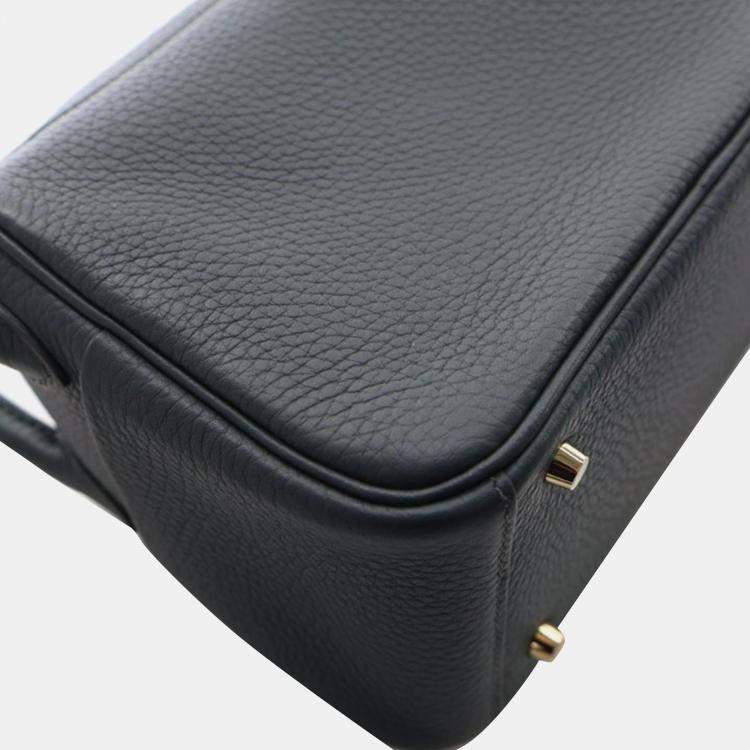 Pre Owned Hermes Mini Lindy 20 Vert Mangrove Clemence Bag 