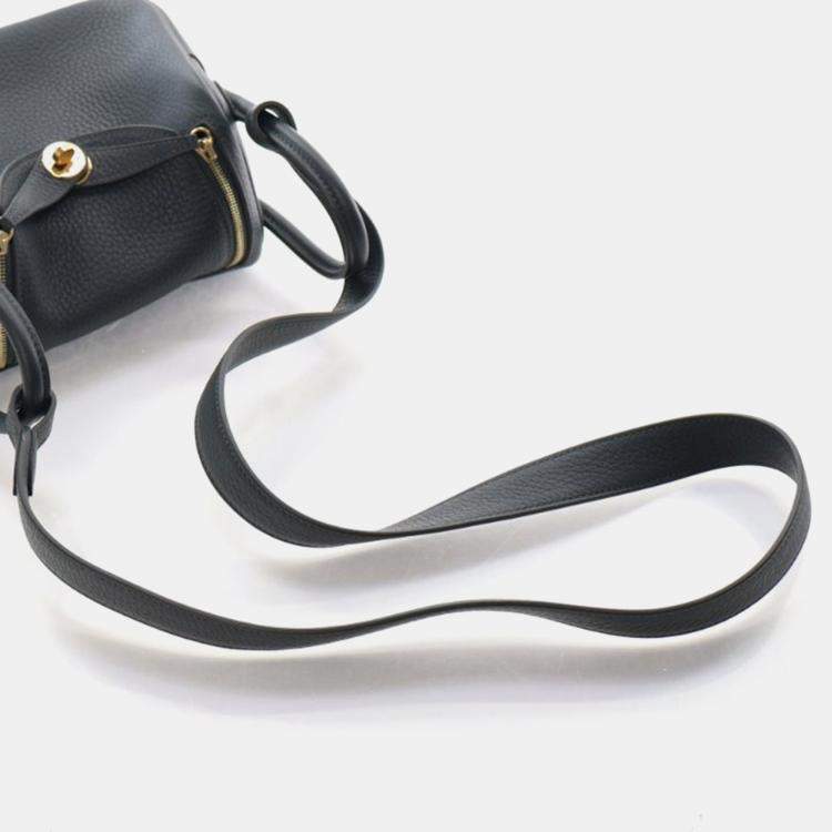 Pre Owned Hermes Mini Lindy 20 Vert Mangrove Clemence Bag 