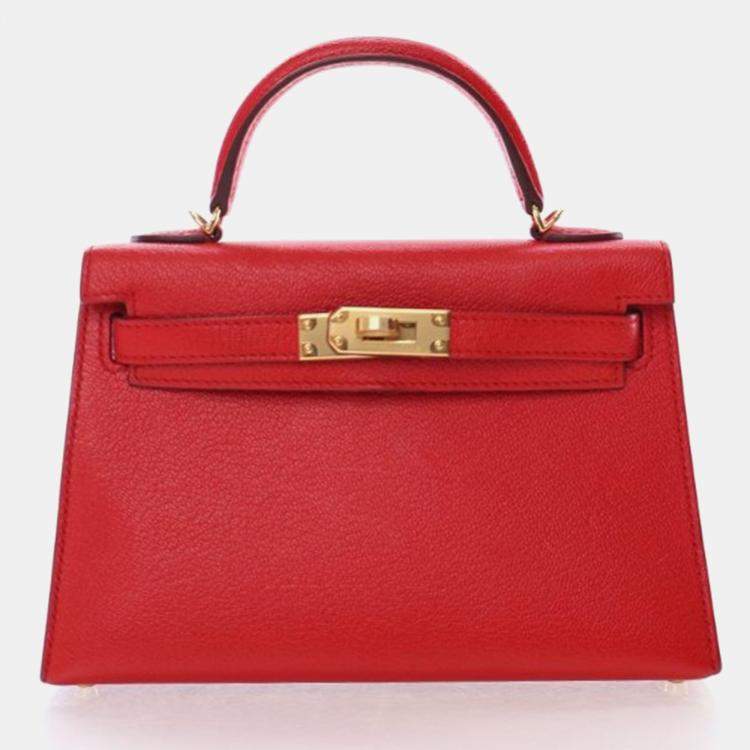 Pre Owned Hermes Rouge De Coeur Epsom Mini Kelly 20