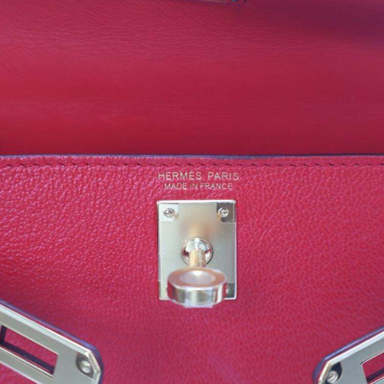 Pre Owned Hermes Rouge De Coeur Epsom Mini Kelly 20