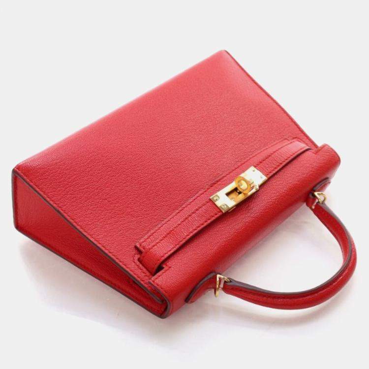 Pre Owned Hermes Rouge De Coeur Epsom Mini Kelly 20
