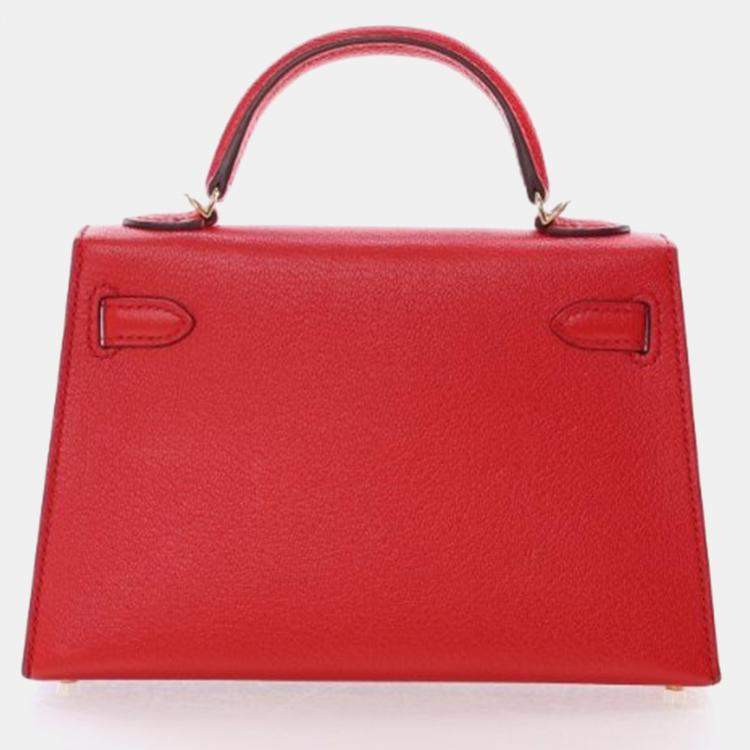 Pre Owned Hermes Rouge De Coeur Epsom Mini Kelly 20