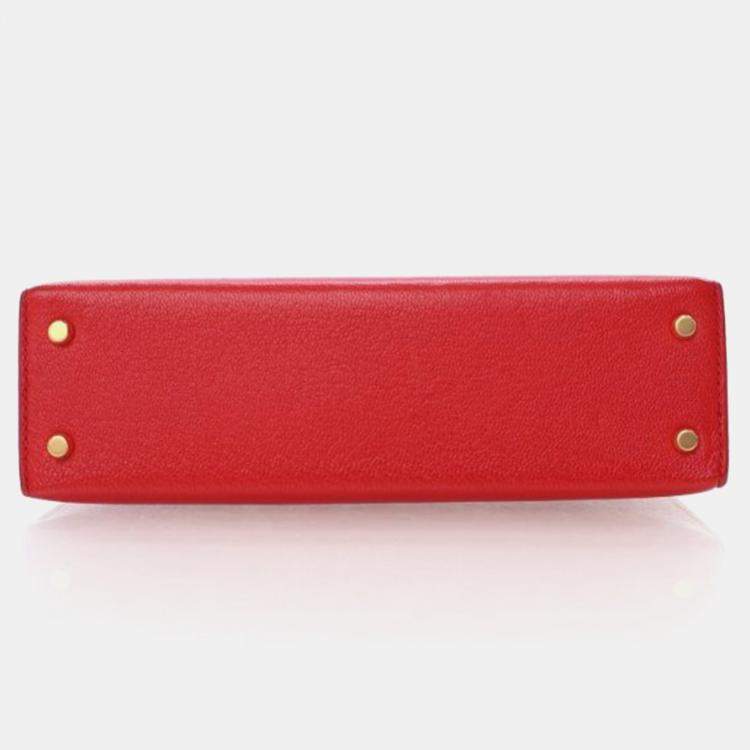 Pre Owned Hermes Rouge De Coeur Epsom Mini Kelly 20