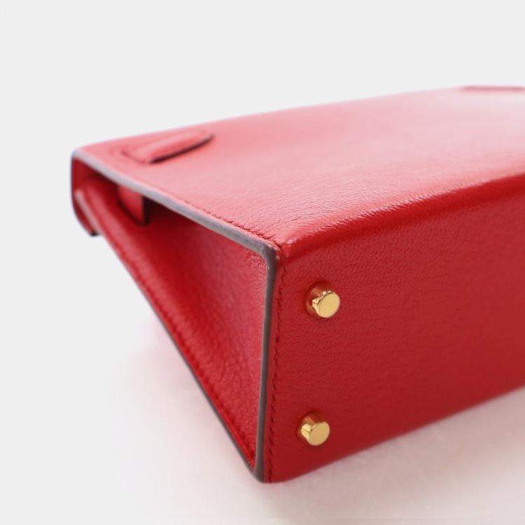 Pre Owned Hermes Rouge De Coeur Epsom Mini Kelly 20