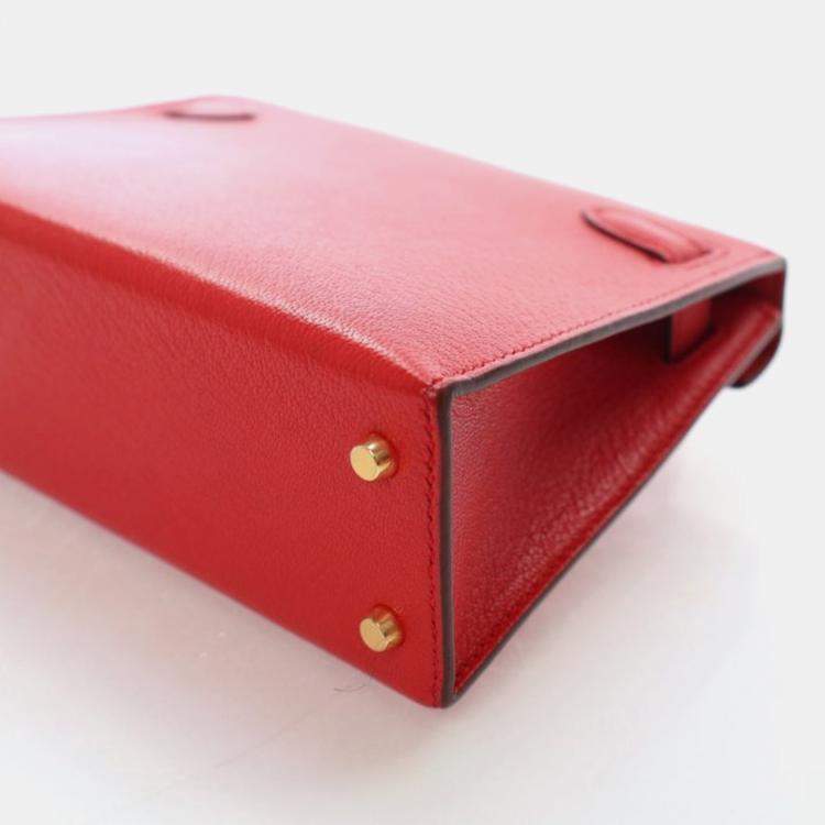 Pre Owned Hermes Rouge De Coeur Epsom Mini Kelly 20
