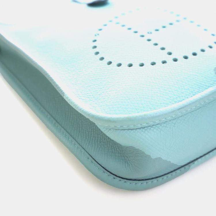 Pre Owned Hermes Bleu Atoll Epsom Evelyne TPM 16