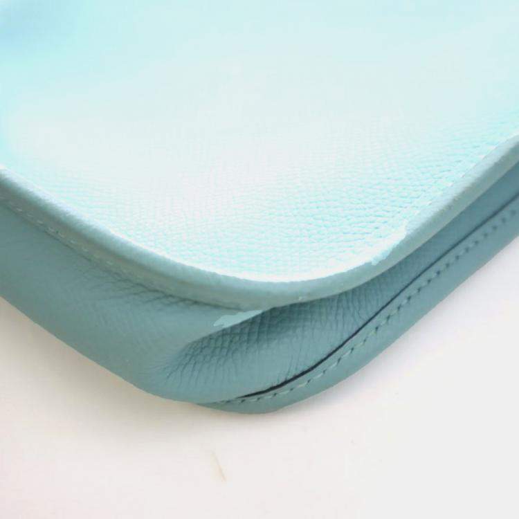 Pre Owned Hermes Bleu Atoll Epsom Evelyne TPM 16
