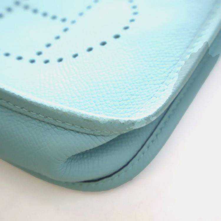 Pre Owned Hermes Bleu Atoll Epsom Evelyne TPM 16