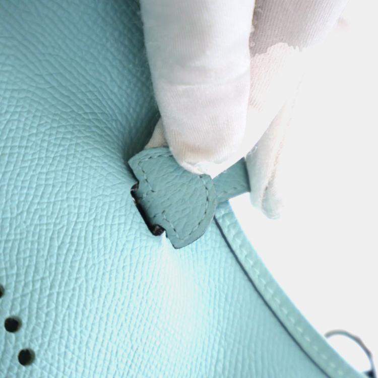 Pre Owned Hermes Bleu Atoll Epsom Evelyne TPM 16