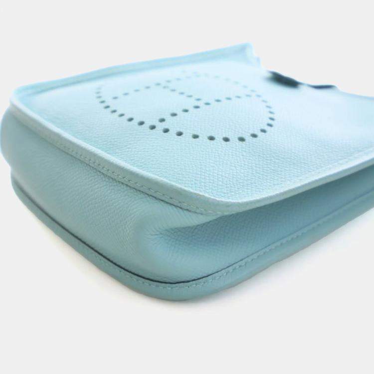 Pre Owned Hermes Bleu Atoll Epsom Evelyne TPM 16