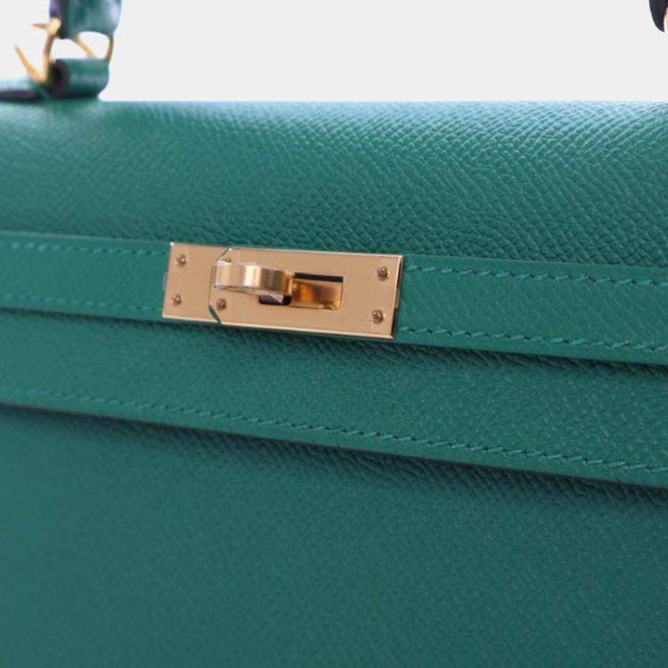 Pre Owned Hermes Vert Vertigo Epsom Sellier Kelly 25
