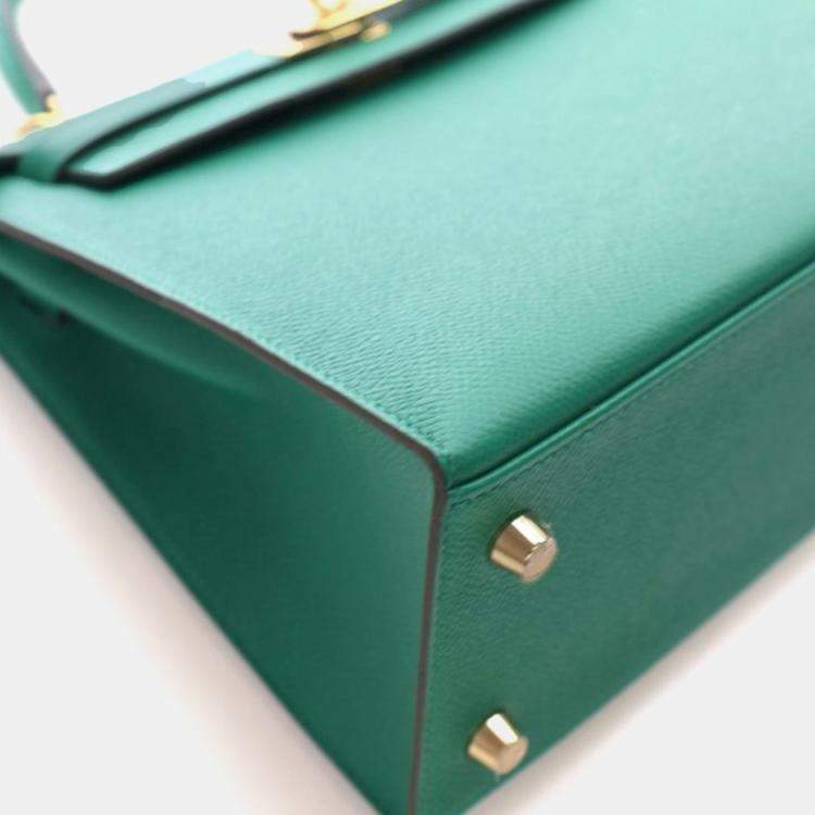 Pre Owned Hermes Vert Vertigo Epsom Sellier Kelly 25