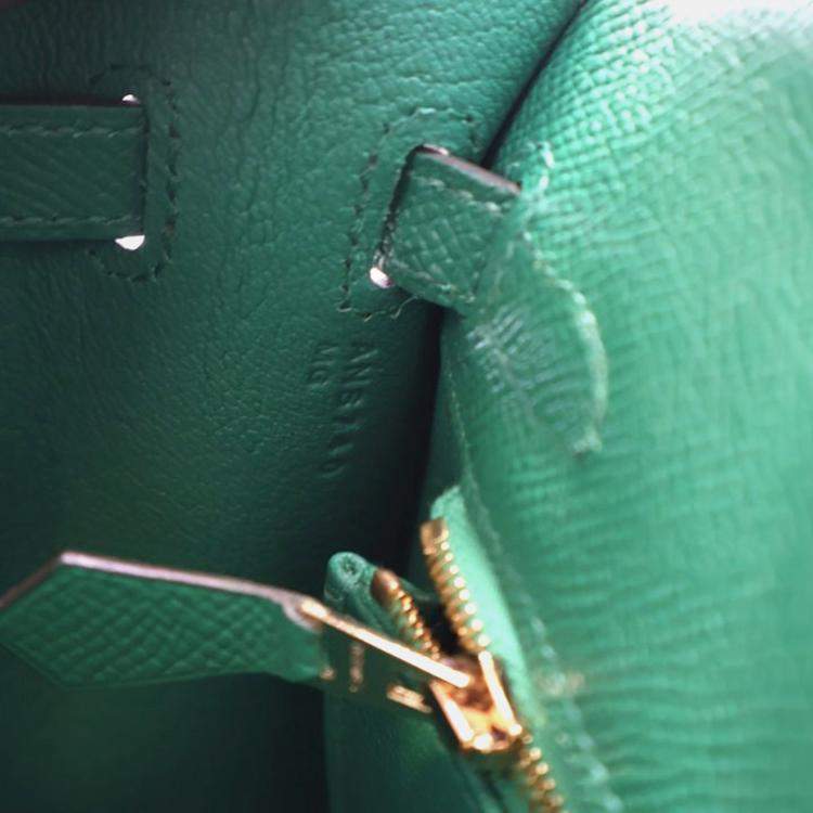 Pre Owned Hermes Vert Vertigo Epsom Sellier Kelly 25