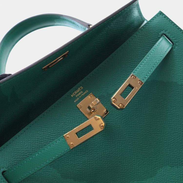 Pre Owned Hermes Vert Vertigo Epsom Sellier Kelly 25