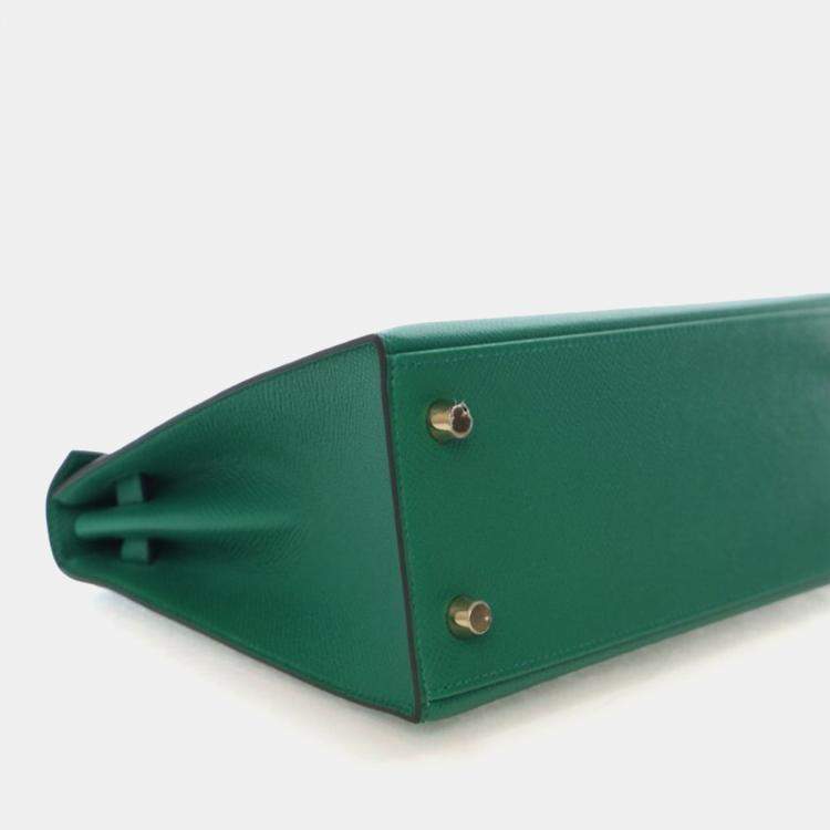 Pre Owned Hermes Vert Vertigo Epsom Sellier Kelly 25