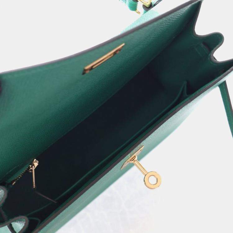 Pre Owned Hermes Vert Vertigo Epsom Sellier Kelly 25