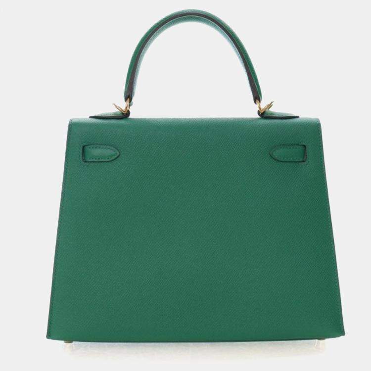 Pre Owned Hermes Vert Vertigo Epsom Sellier Kelly 25