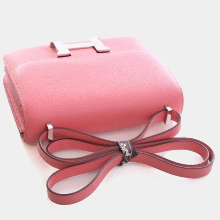Pre Owned Hermes Rose Azalee Evercolor Constance 18