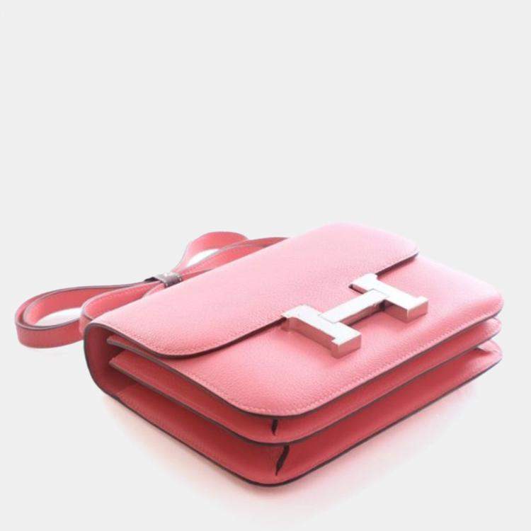 Pre Owned Hermes Rose Azalee Evercolor Constance 18