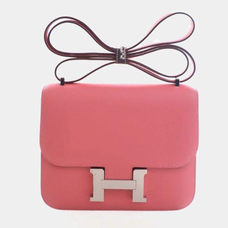 Pre Owned Hermes Rose Azalee Evercolor Constance 18