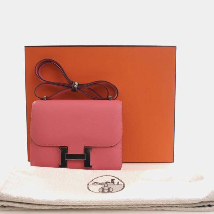 Pre Owned Hermes Rose Azalee Evercolor Constance 18
