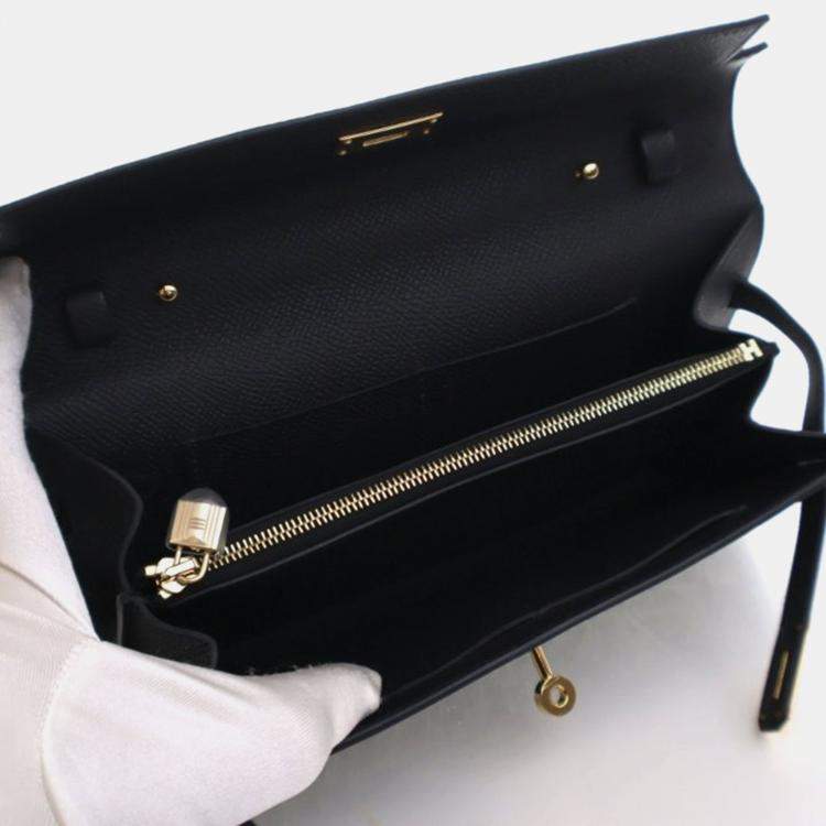 مملوكة مسبقًا Hermes Black Epsom Kelly To Go Wallet