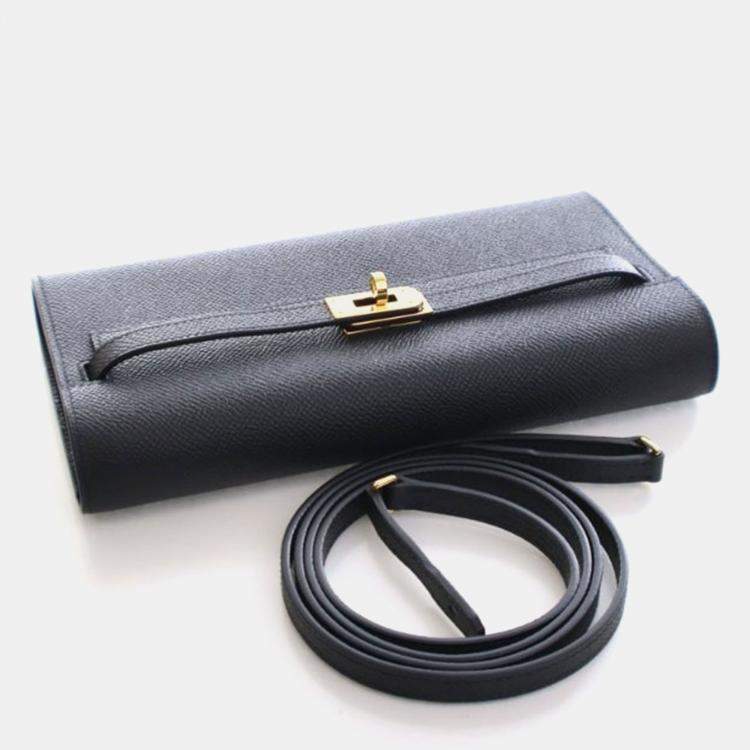 مملوكة مسبقًا Hermes Black Epsom Kelly To Go Wallet