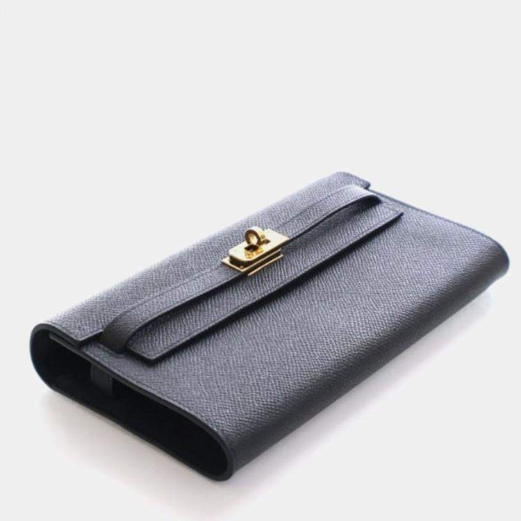 مملوكة مسبقًا Hermes Black Epsom Kelly To Go Wallet