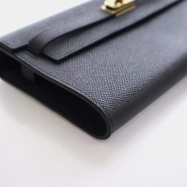 مملوكة مسبقًا Hermes Black Epsom Kelly To Go Wallet