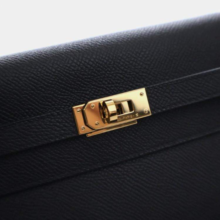 مملوكة مسبقًا Hermes Black Epsom Kelly To Go Wallet