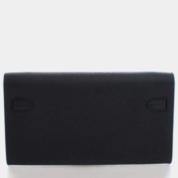 مملوكة مسبقًا Hermes Black Epsom Kelly To Go Wallet