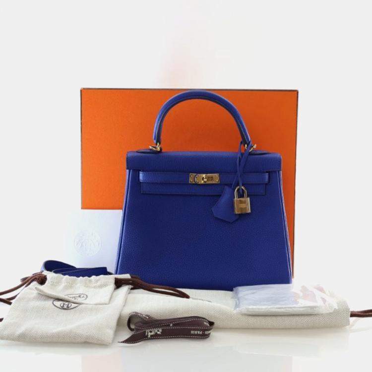 Pre Owned Hermes Royal Blue Togo Kelly 25