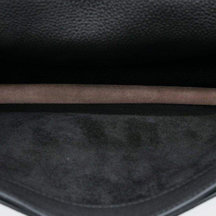 Pre Owned Hermes Black Brown Togo and Swift Sac A Depeches Verso 38