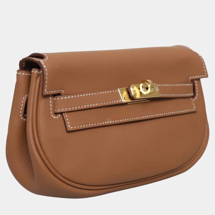 Pre Owned Hermes Kelly Moove Gold Calf Crossbody Bag