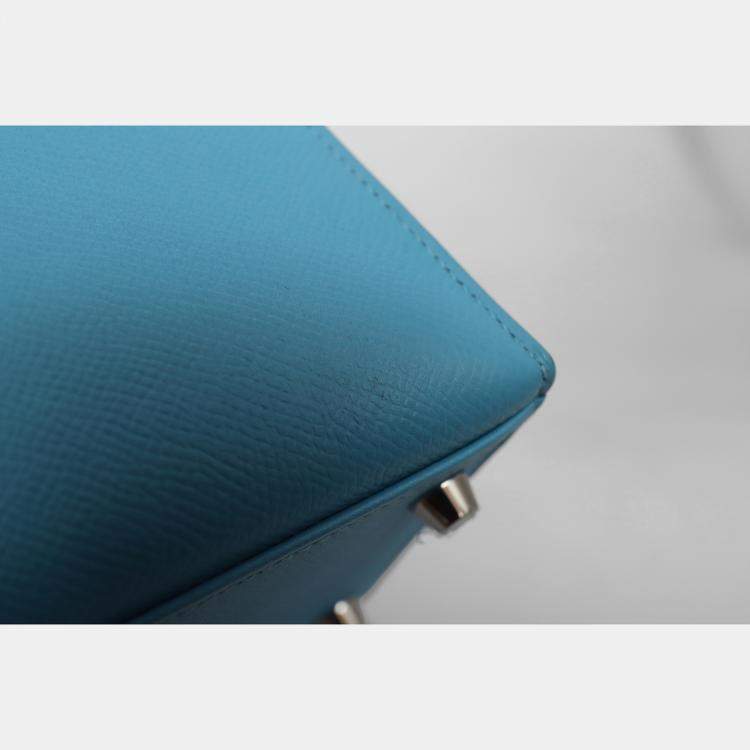 Pre Owned Hermes Blue Epsom Sellier Kelly 28 Bag