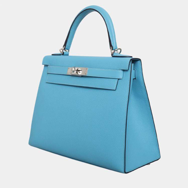 Pre Owned Hermes Blue Epsom Sellier Kelly 28 Bag
