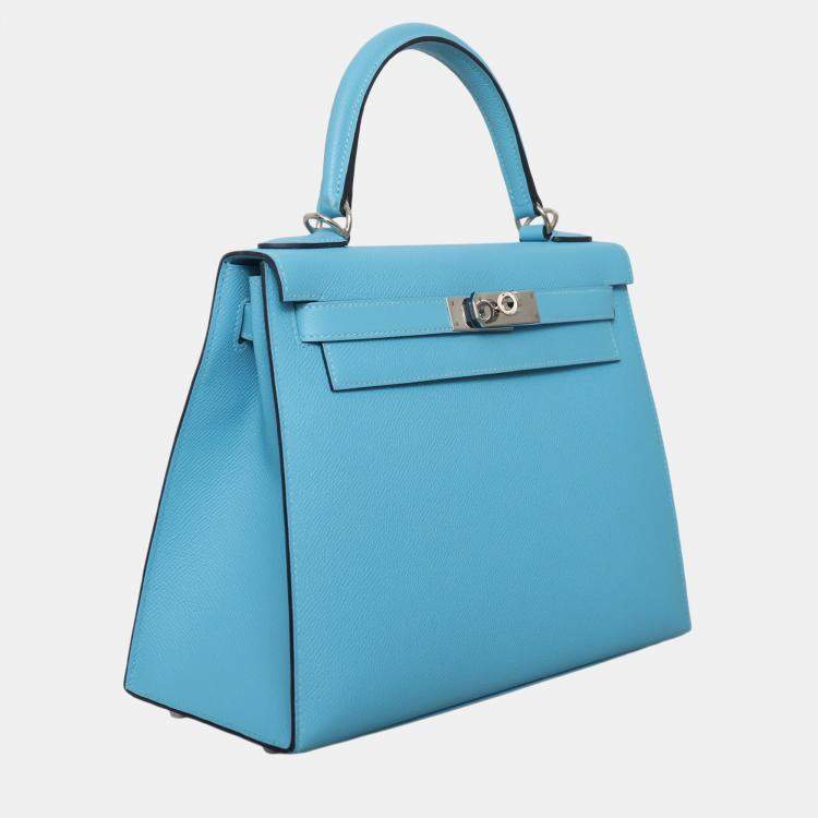 Pre Owned Hermes Blue Epsom Sellier Kelly 28 Bag