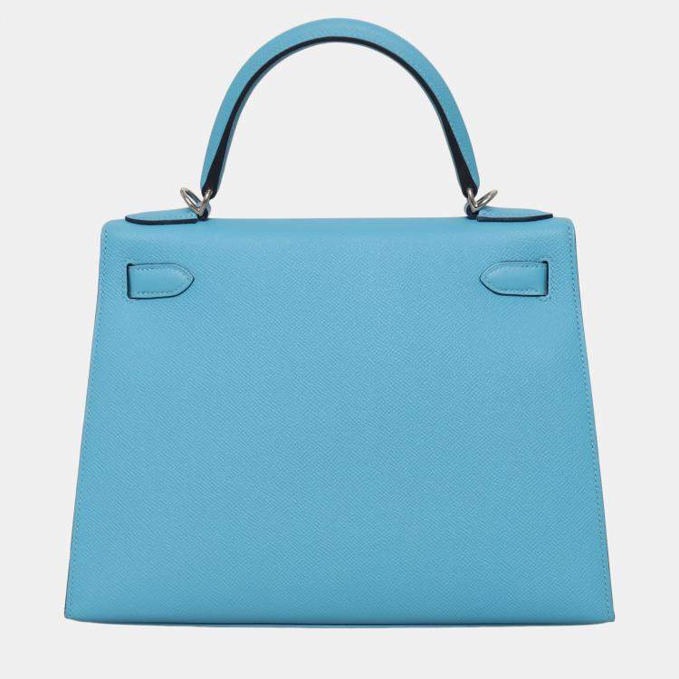 Pre Owned Hermes Blue Epsom Sellier Kelly 28 Bag