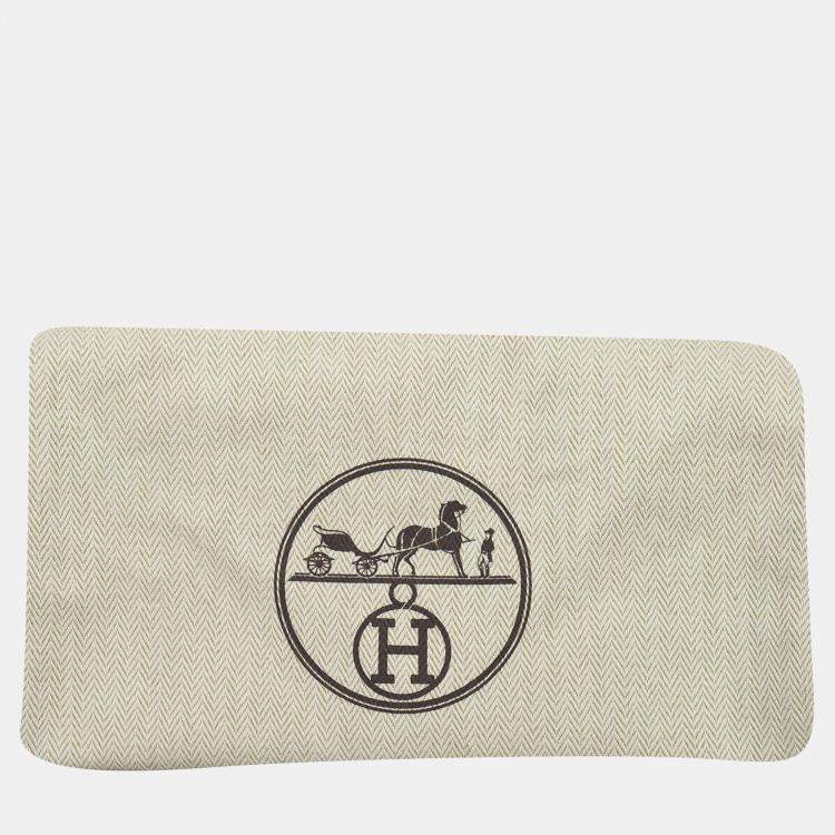 Pre Owned Hermes Blue Leather Evelyne Zip Long Wallet